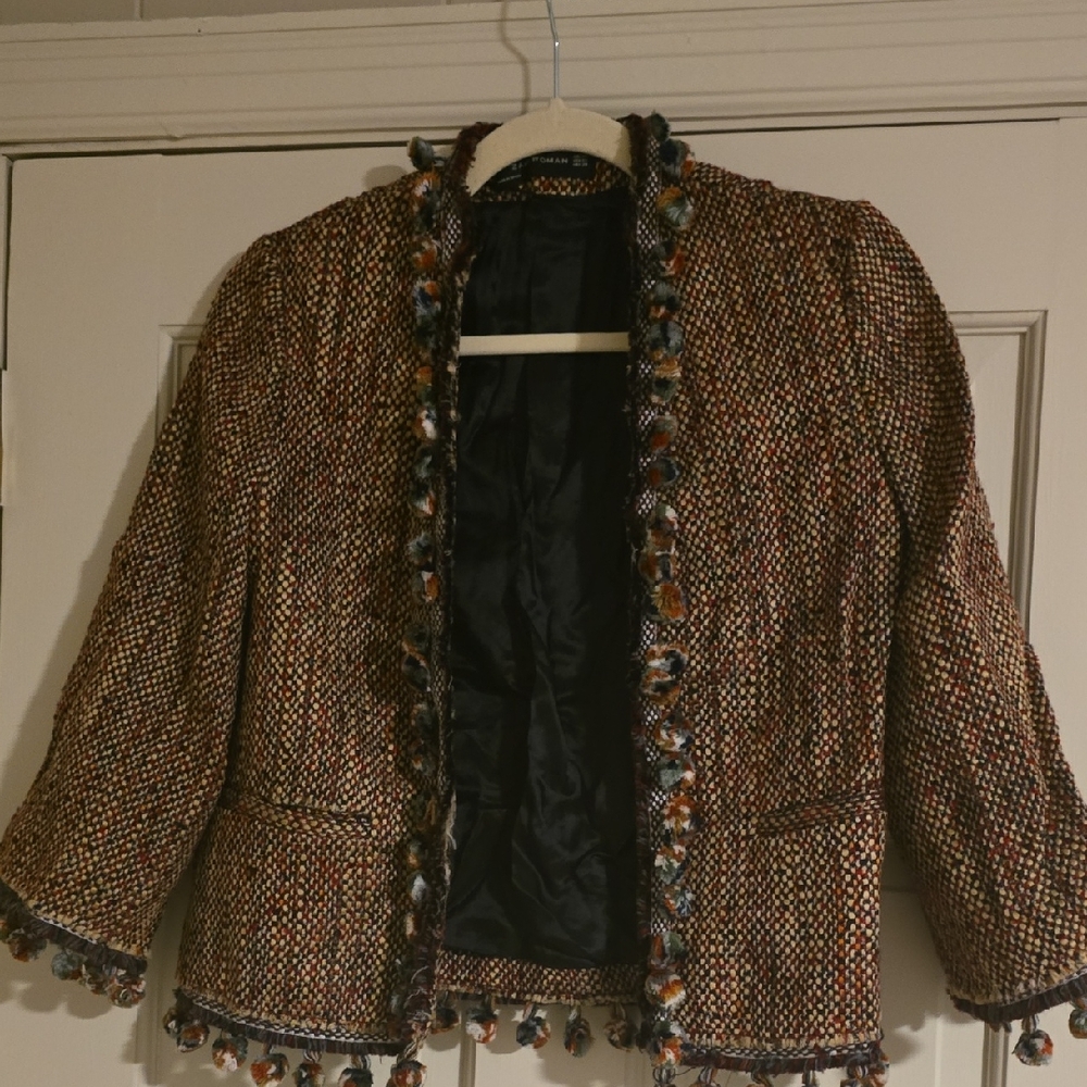 Zara Women's Multicolor Tweed Jacket